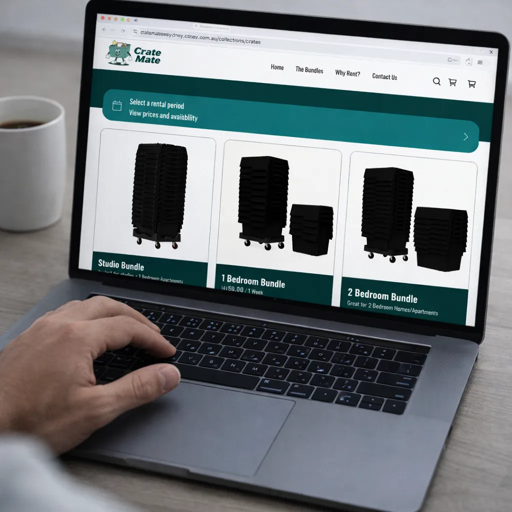 Plastic moving boxes crates hire Sydney