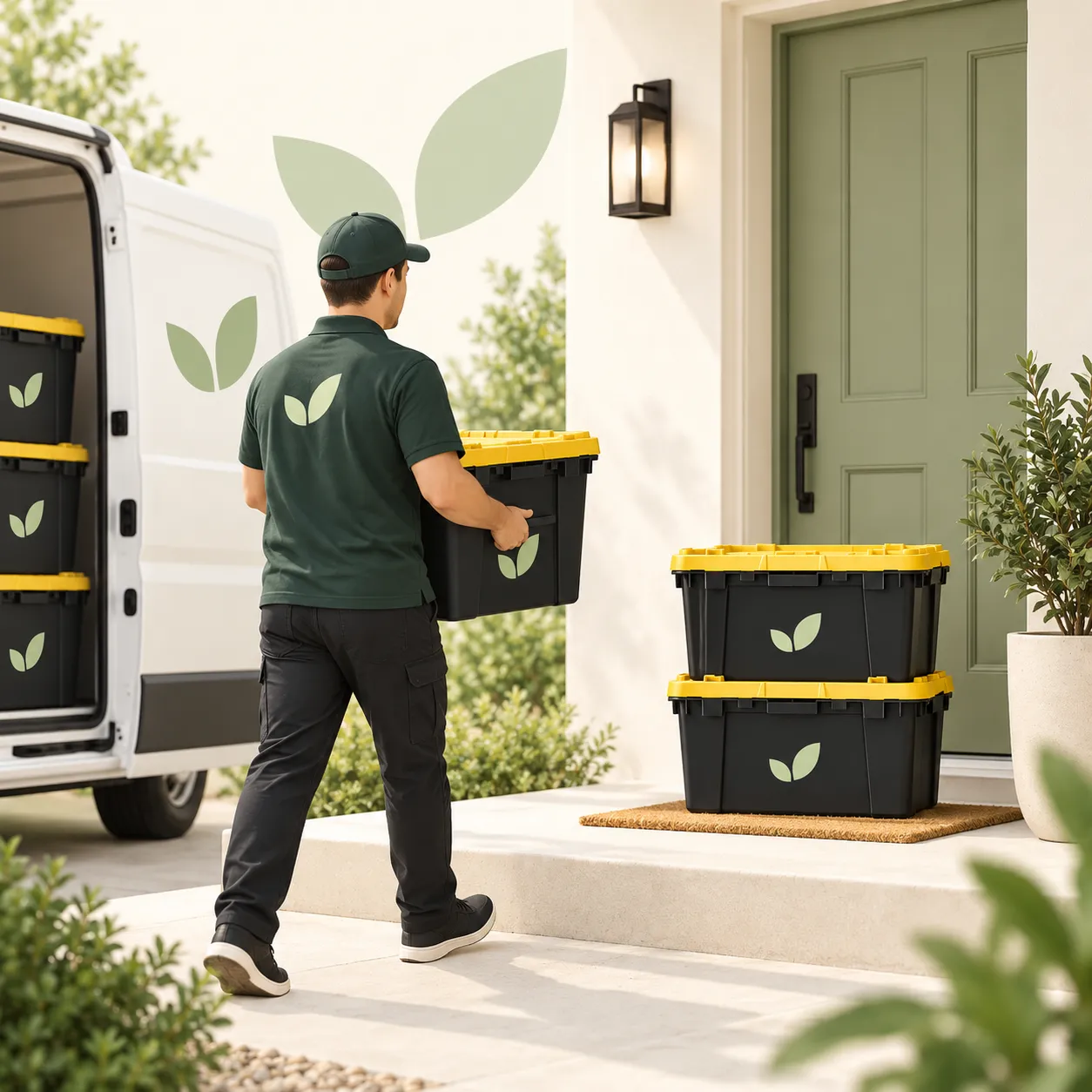 CrateKind reusable moving bins being delivered to a home