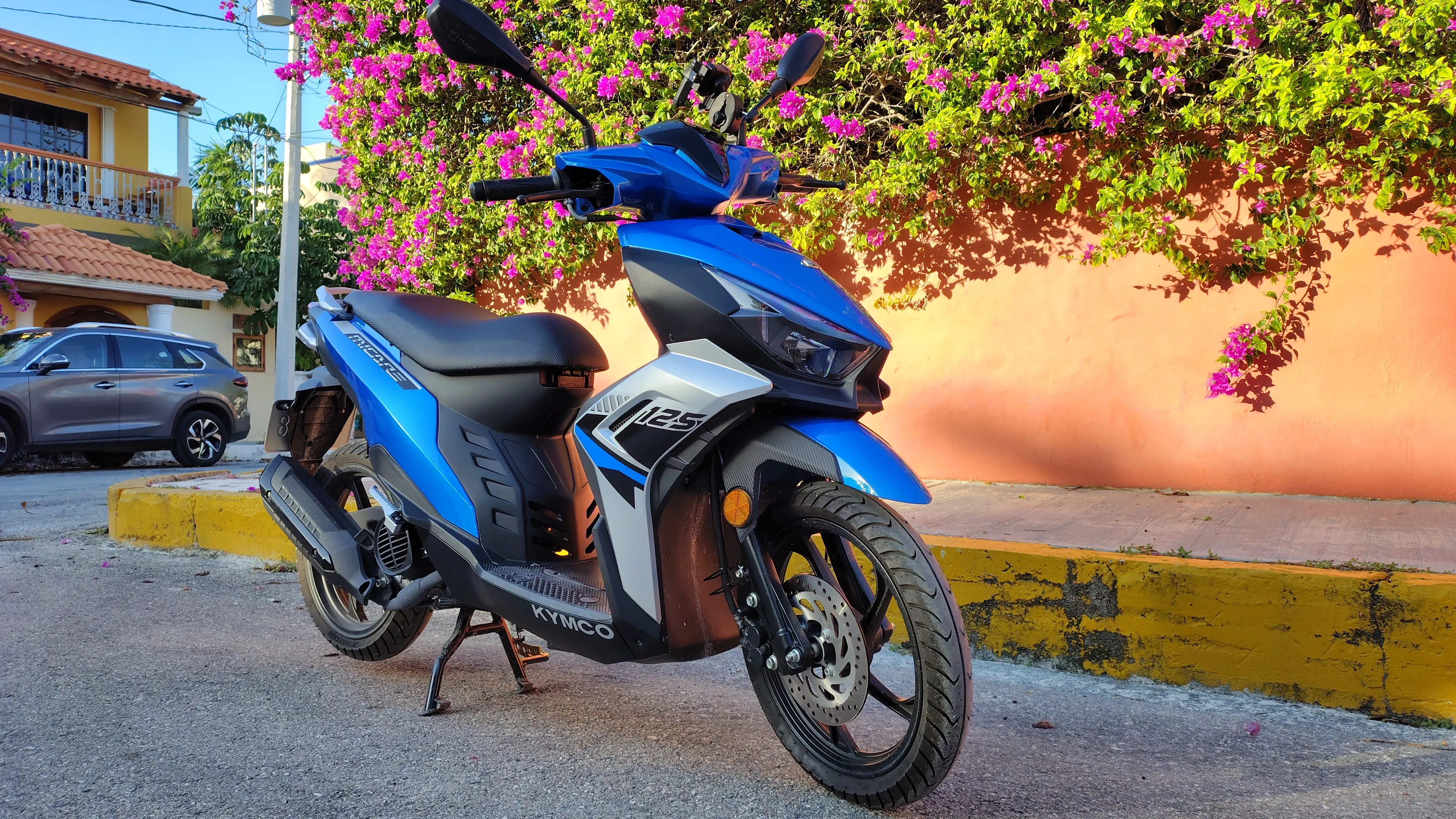 Kymco Micare rentals sunset time in Puerto Morelos