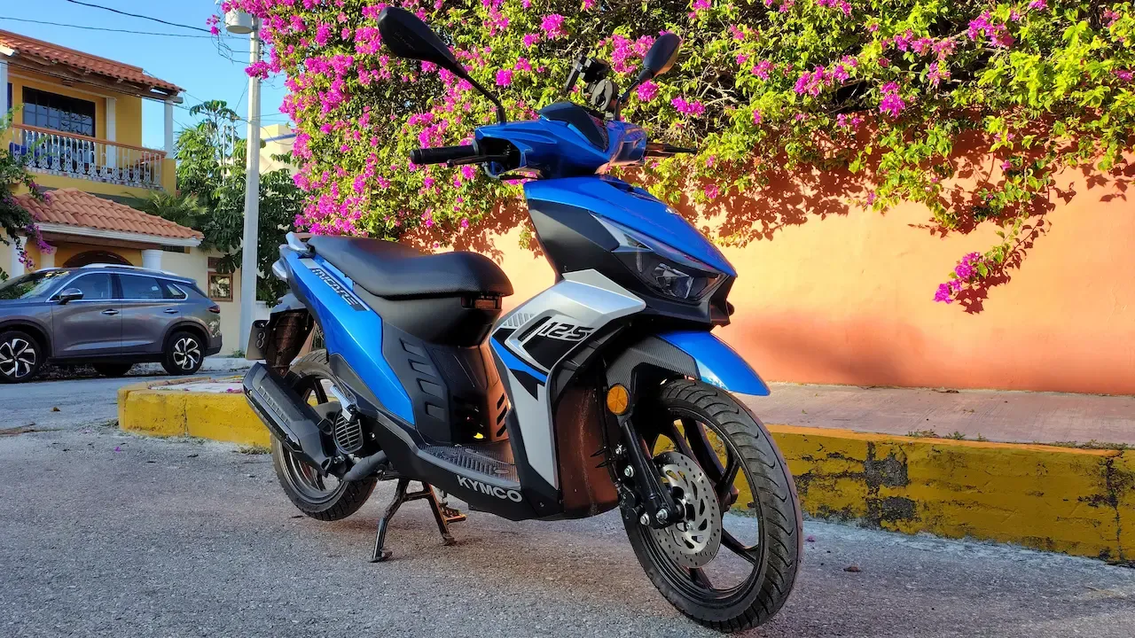 Kymco Micare rentals sunset time in Puerto Morelos