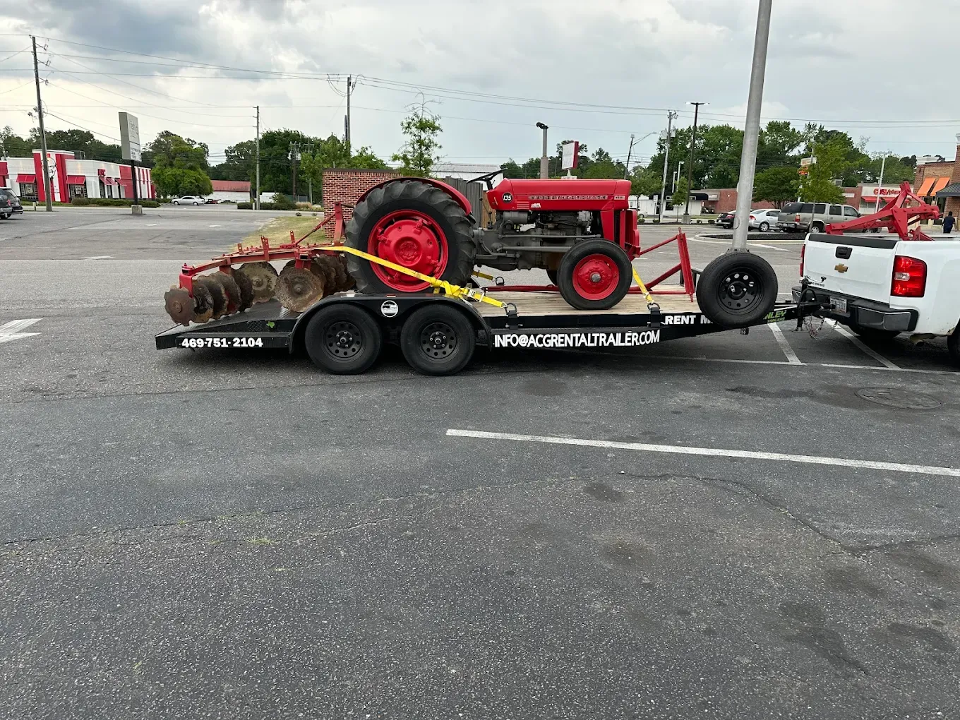 Equipment transport using ACG Rental Trailer in Erwin North Carolina