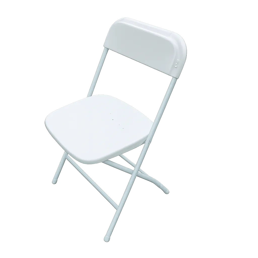 Premium white plastic folding chair