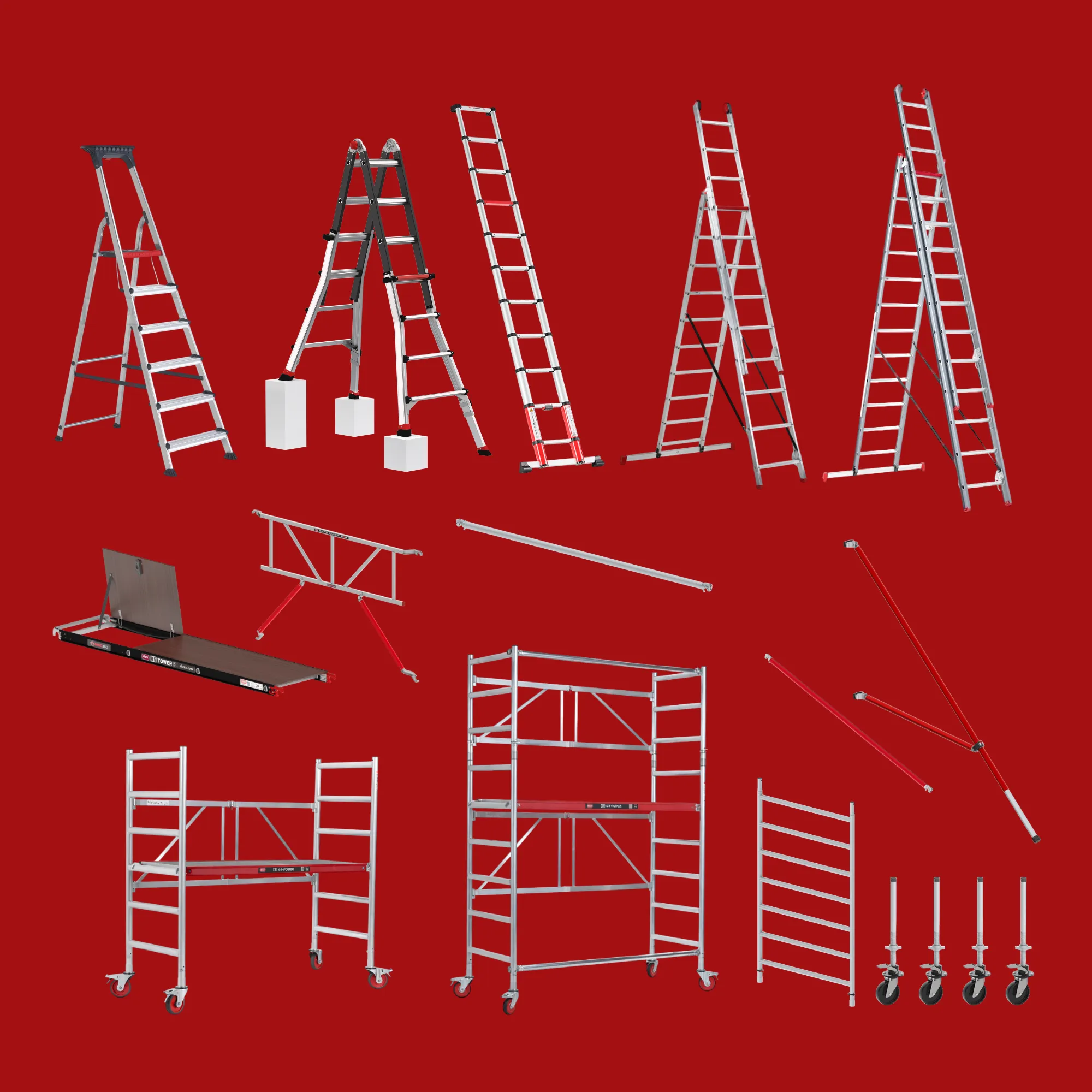 Steigers en ladders huren in Amsterdam – rolsteiger, vouwladder en trapladder