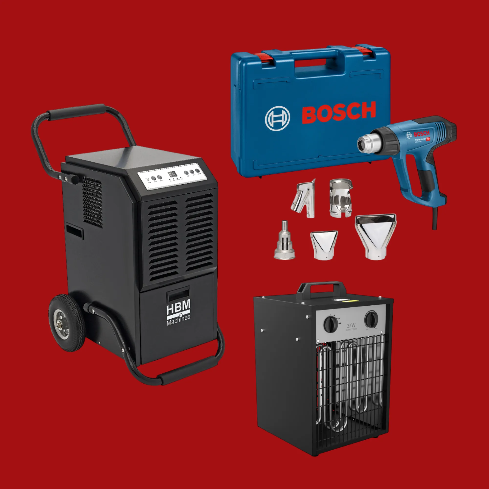 Klimaat en drogen apparatuur huren in Amsterdam – bouwdroger, ventilator en heater