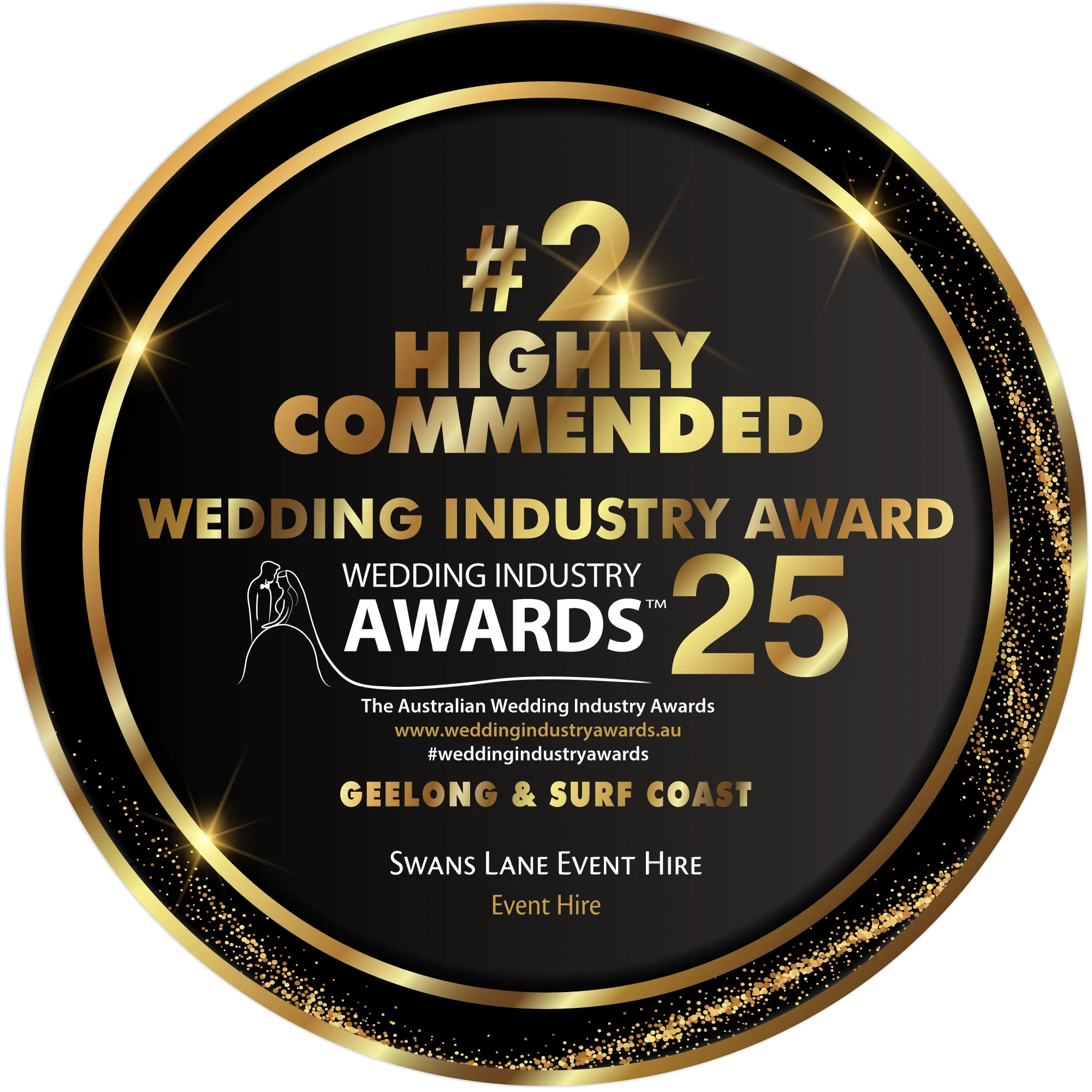 Swans Lane Event Hire – #2 Highly Commended, 2025 Geelong &amp; Surf Coast Wedding Industry Awards