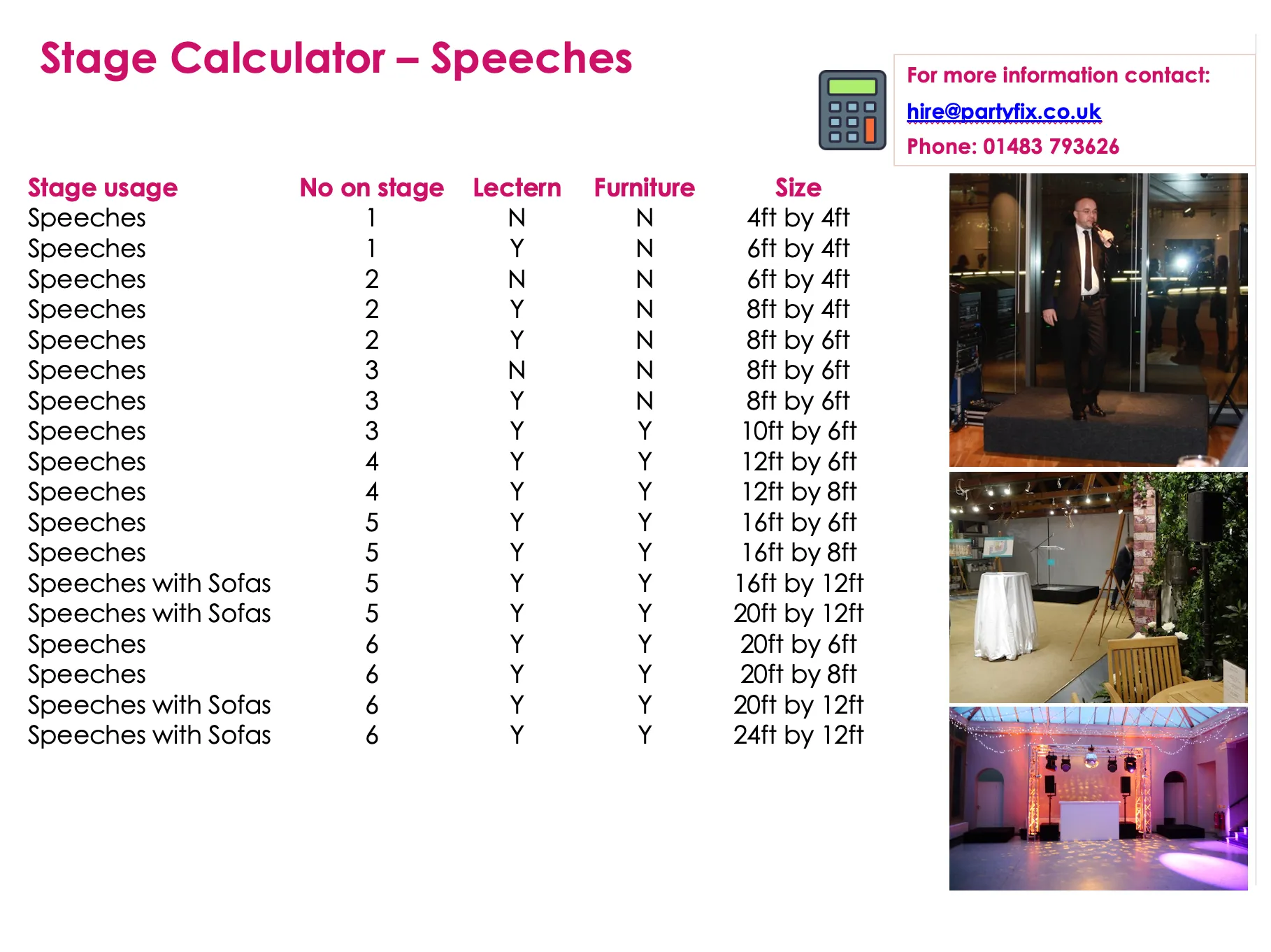 speech and DJ stag calculator 