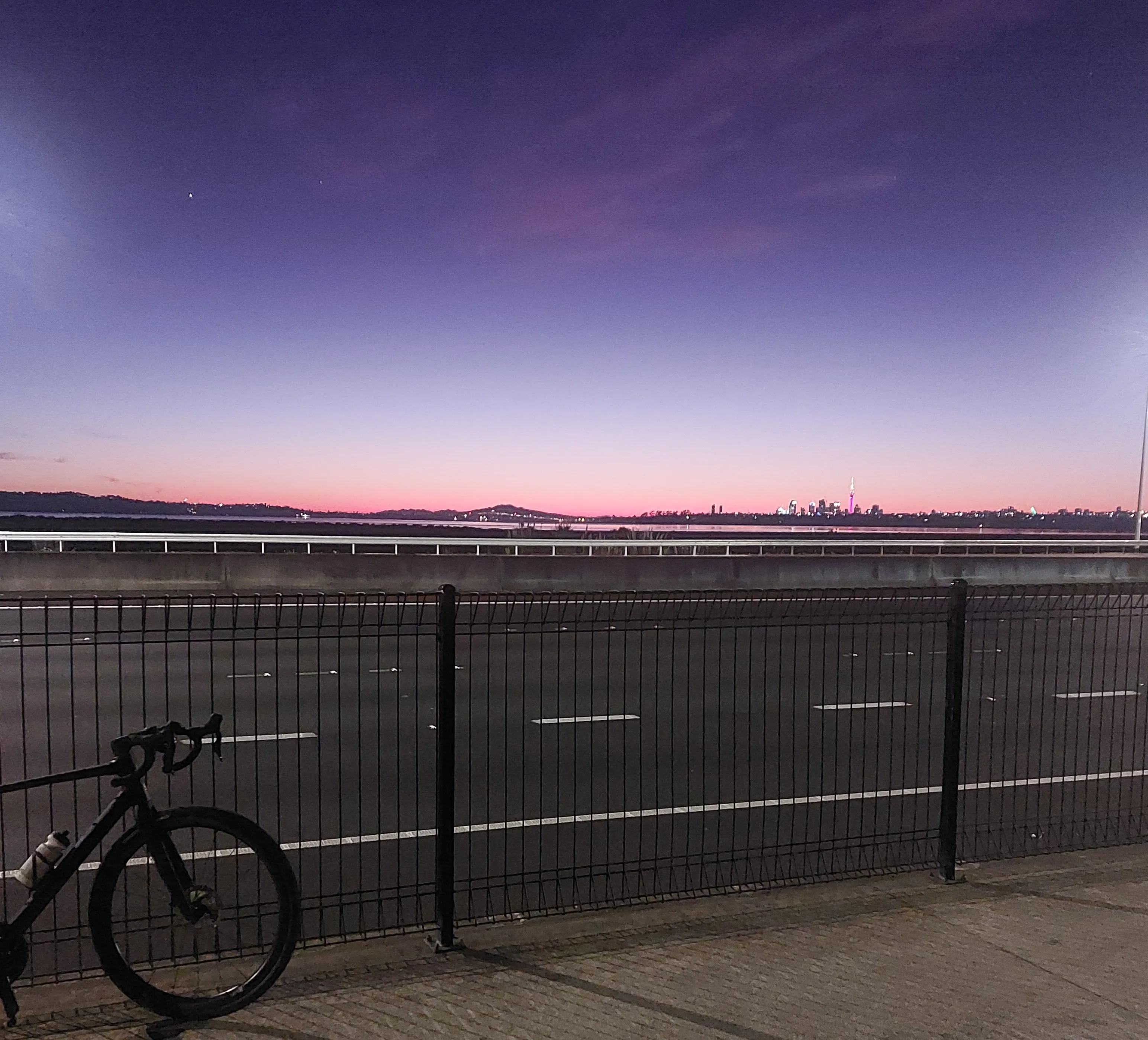 NW Cycle path - Sunrise view to city