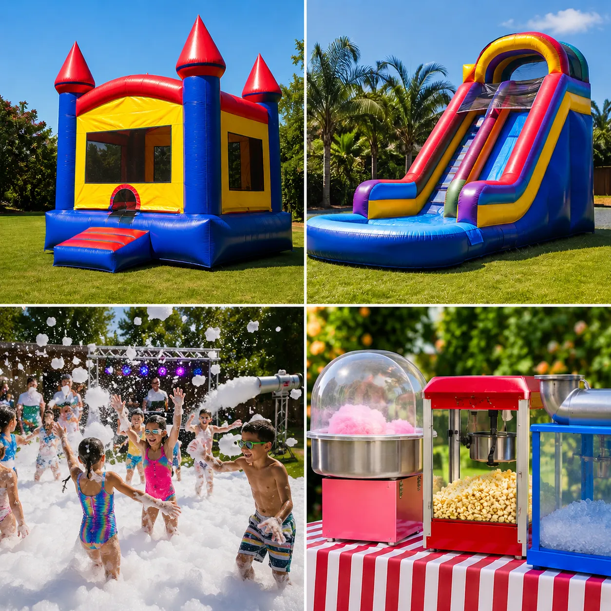 Foam parties, inflatables, and party rentals for events
