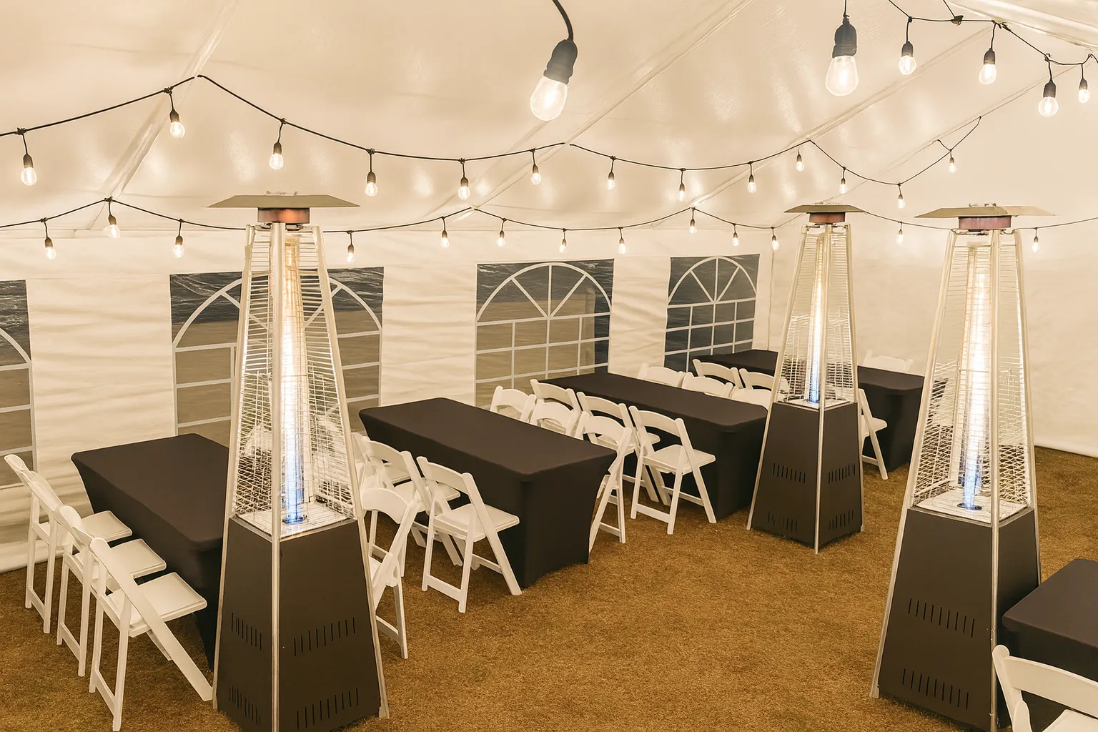 Fiesta Event Rentals tent and tables setup in Ocean County NJ