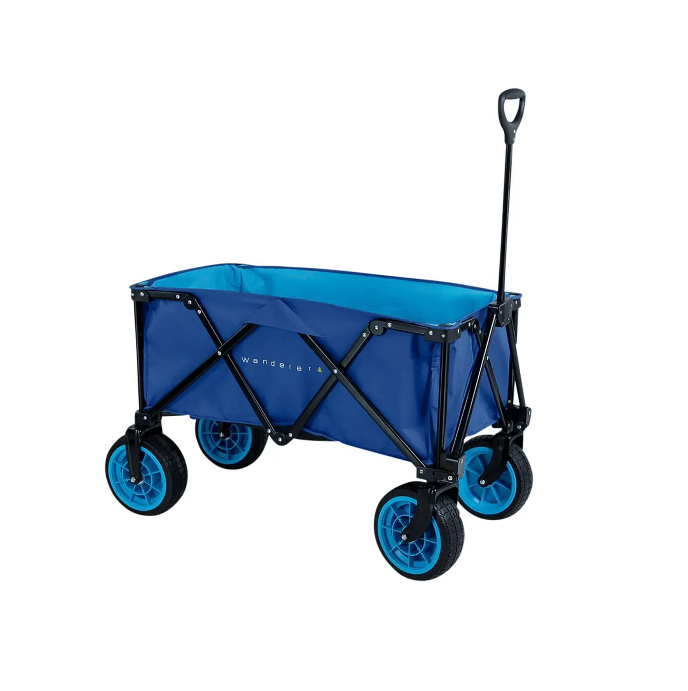 Wanderer beach cart featuring a sturdy frame and wide wheels, displayed on a clean white background.