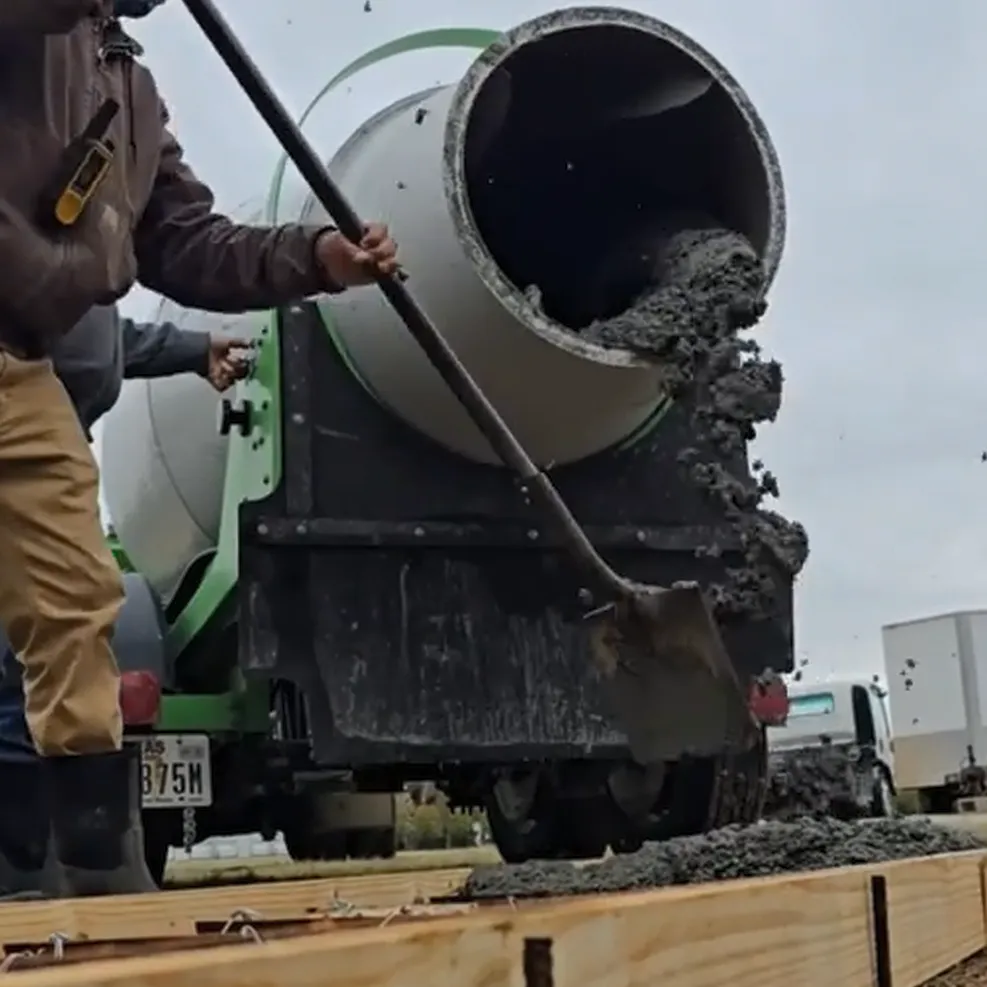 Ready Mix Concrete being shoveled