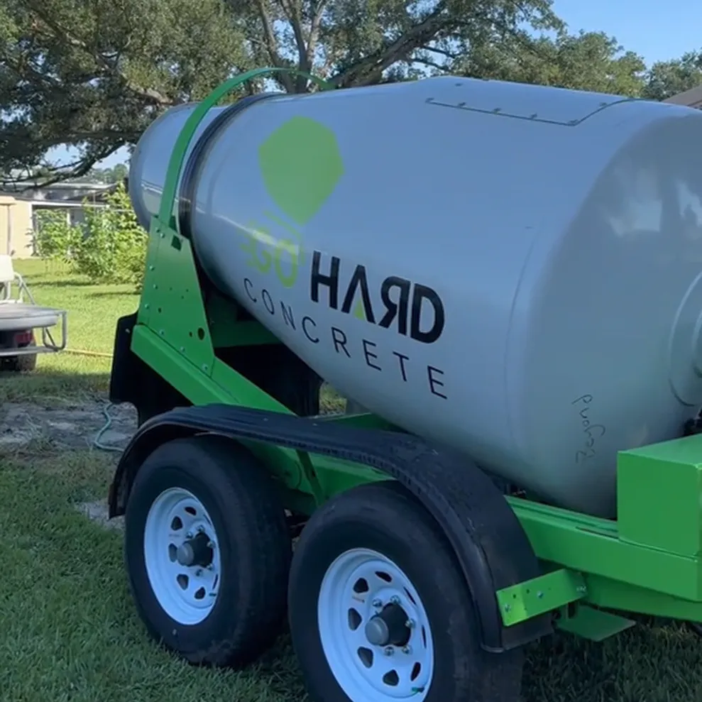 Side View of Ready Mix Concrete Trailer