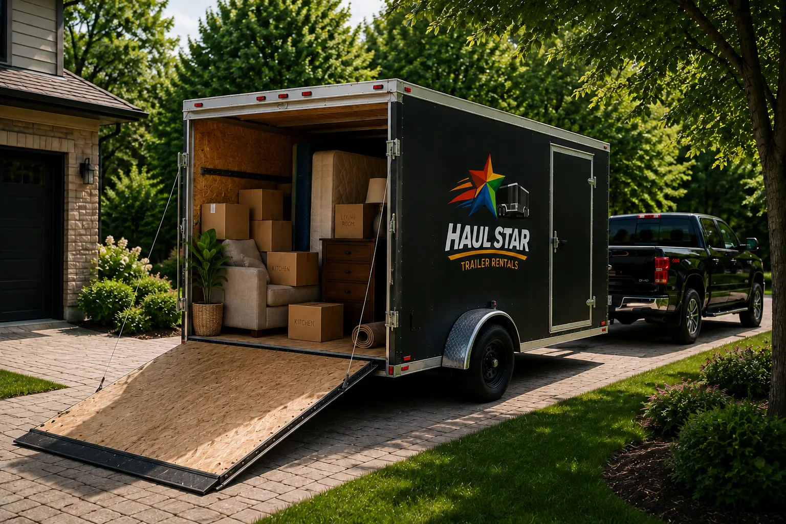 Moving with a 6x14 enclosed trailer rental from Haul Star Trailer Rentals