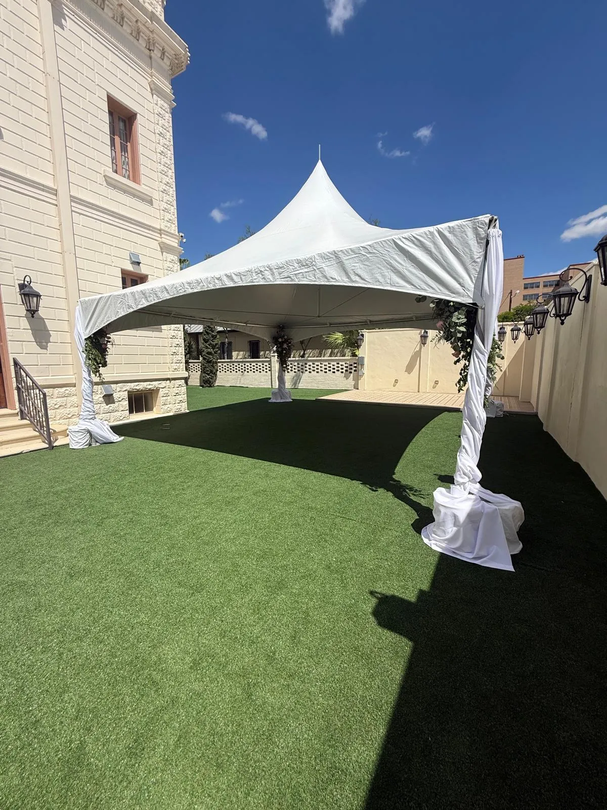 Heavy-duty commercial high peak tent rental for outdoor events in Laredo TX