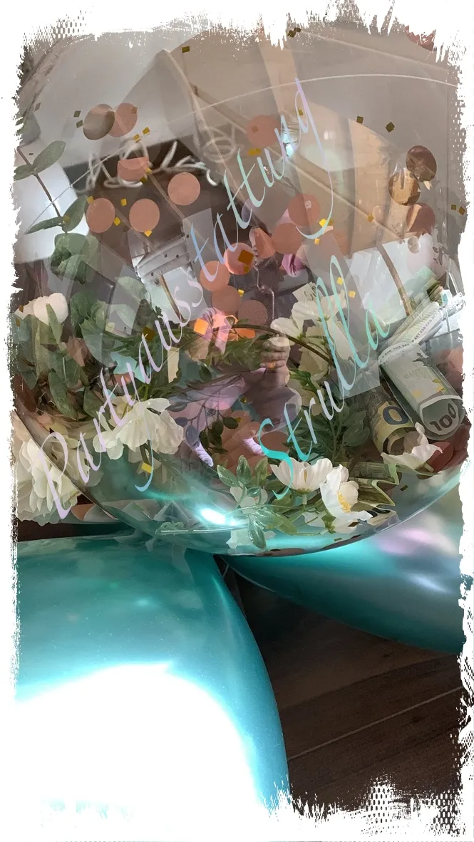 Individuell befüllter Geschenk Ballon handgefertigt von Partyausstattung Strulla
