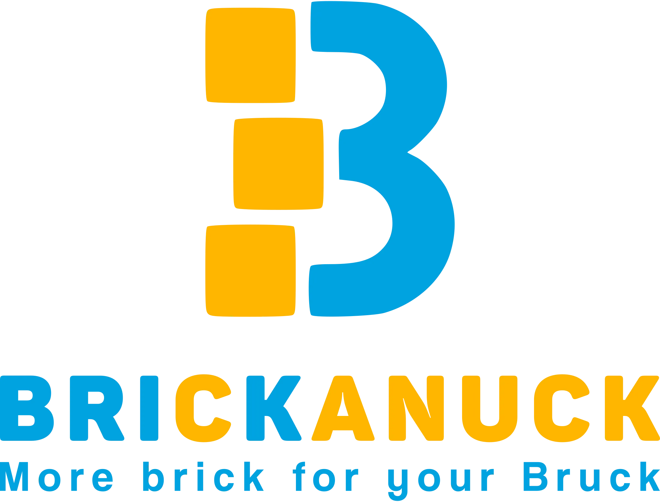 The Brickanuk logo features a bold circular emblem with a stylized block‑built letter B in yellow and blue, surrounded by the brand name ‘BRICKANUK’ and the slogan ‘More Brick for Your Bruck.’ The design reflects Brickanuk’s identity as Canada’s first LEGO rental company, operated by Board Miniatures Hobby Store, an authorized LEGO retailer and certified reseller.