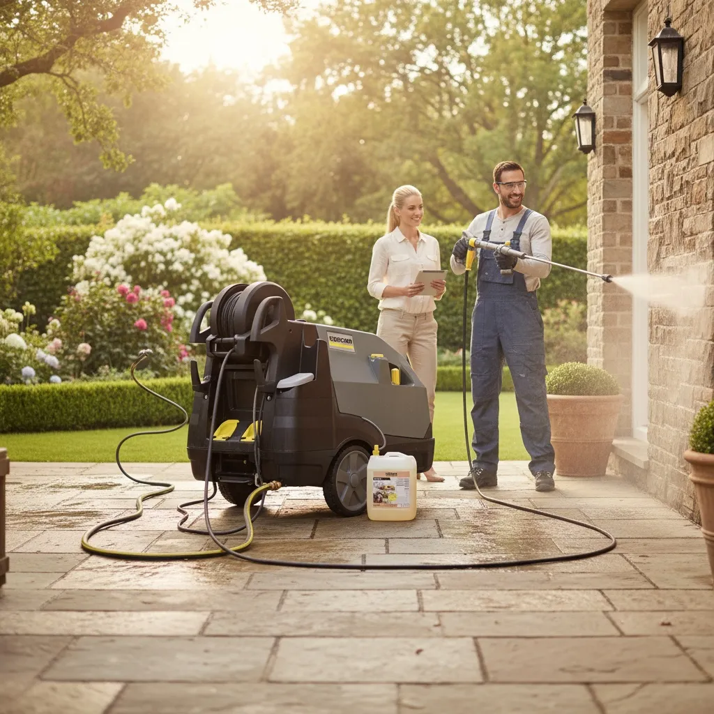Hochdruckreiniger, Kehrmaschinen, Pumpen und Traktoren für Hof und Land.