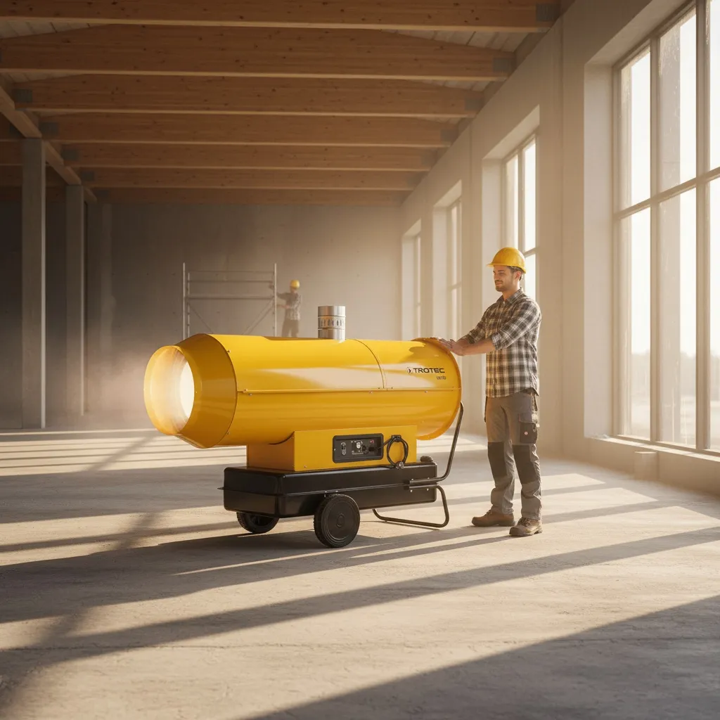 Bauheizer sorgen für  Raumwärme, schnellere Trocknung und angenehme Arbeitsbedingungen.