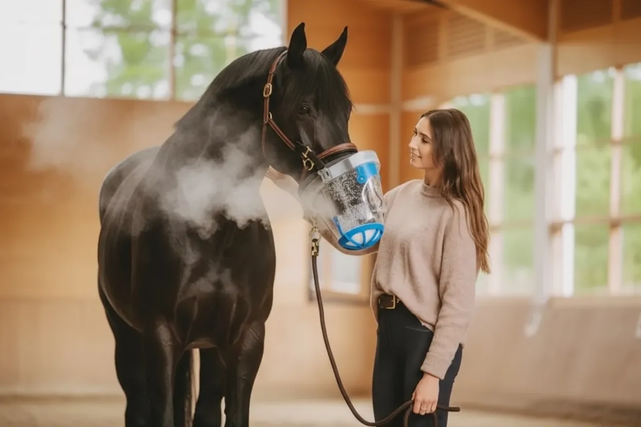 Inhalationsgeräte zur unterstützenden Behandlung der Atemwege beim Pferd.