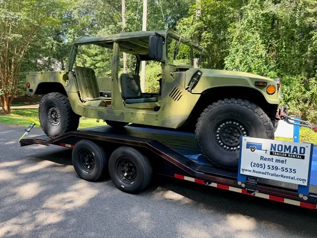 Humvee on a trailer