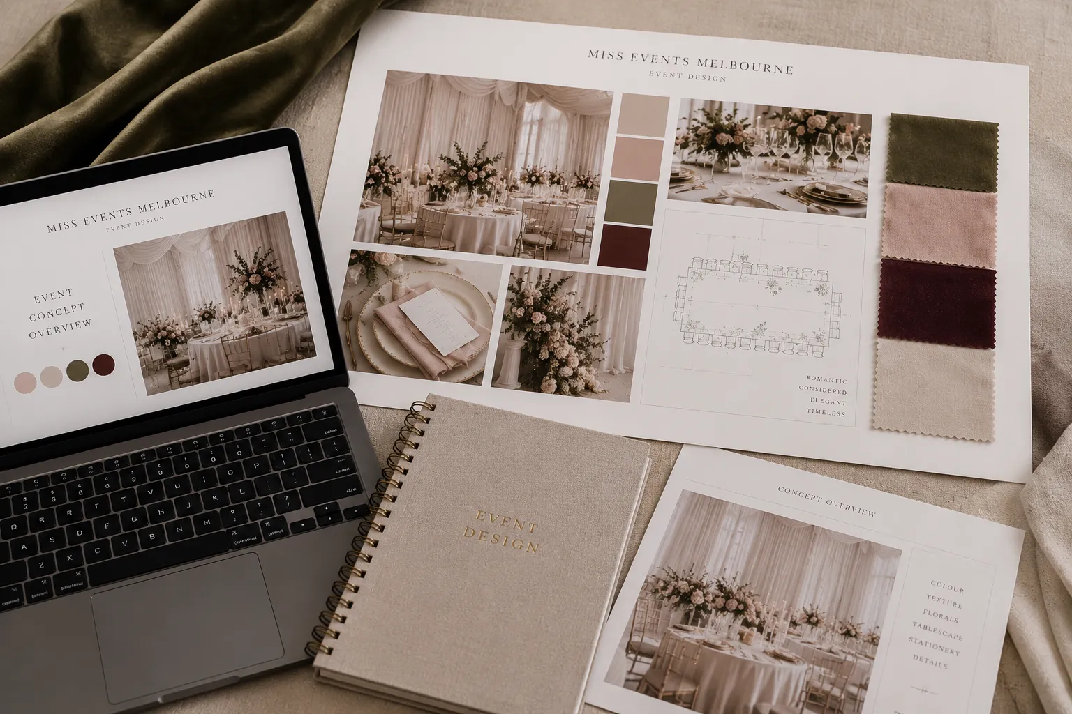 Miss Events Melbourne event design reveal and creative concept