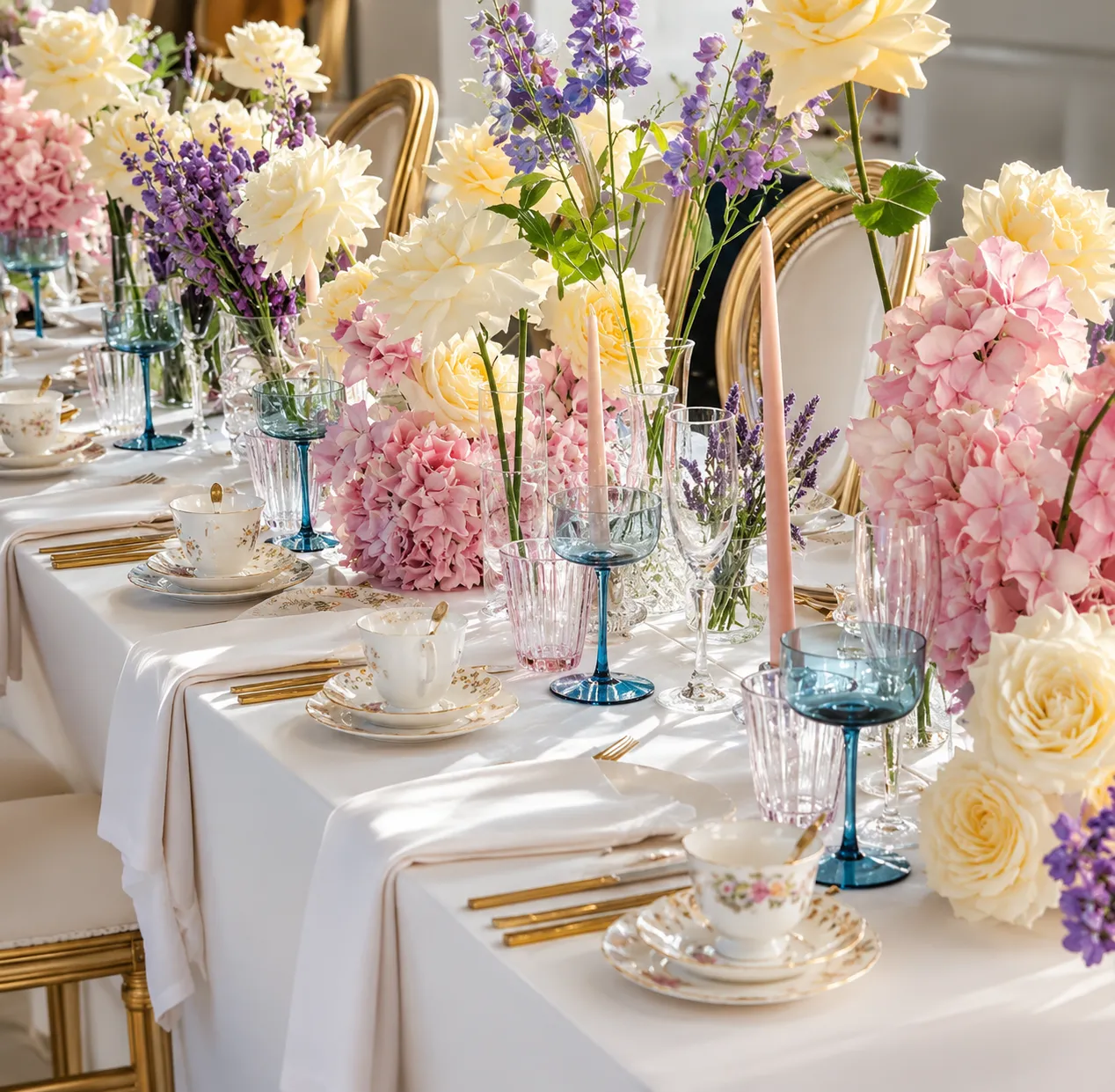 Pastel Bridgerton-inspired baby shower with romantic florals, elegant tablescape styling and vintage details by Miss Events Melbourne