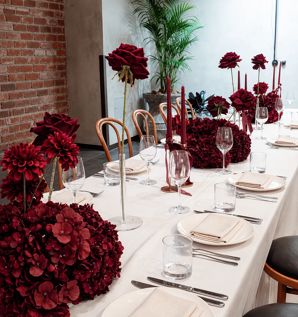 Bud and stem vase hire for weddings, events and celebrations in Melbourne