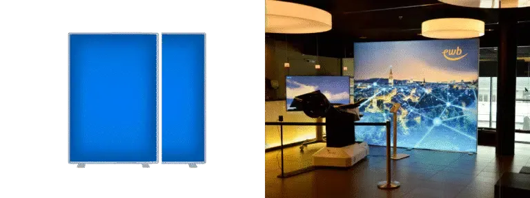 lightframe LED-Leuchtwand mit bedruckter Stoffbespannung