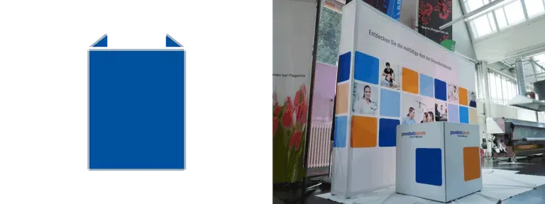 popupframe Pop-up-Rückwand mit Textilbespannung