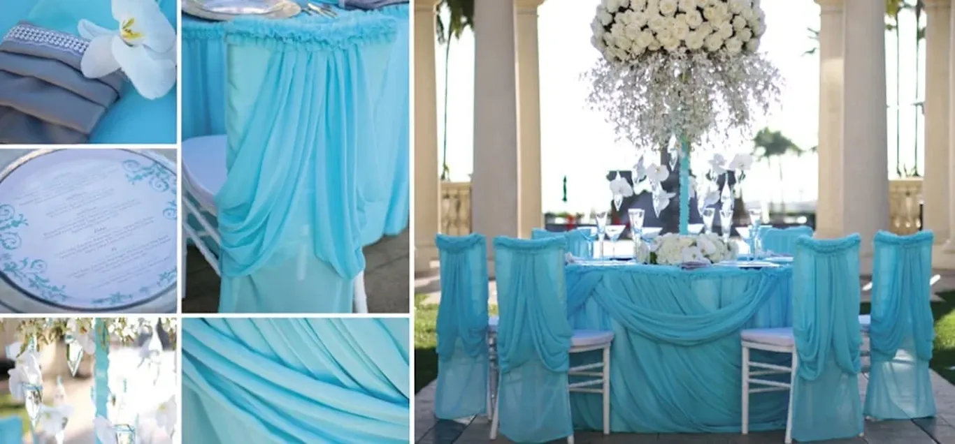 Blue Chiffon Elegance