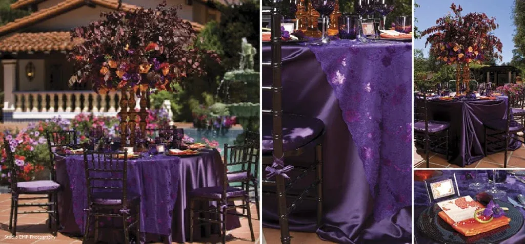 Purple Satin Linens Flower
