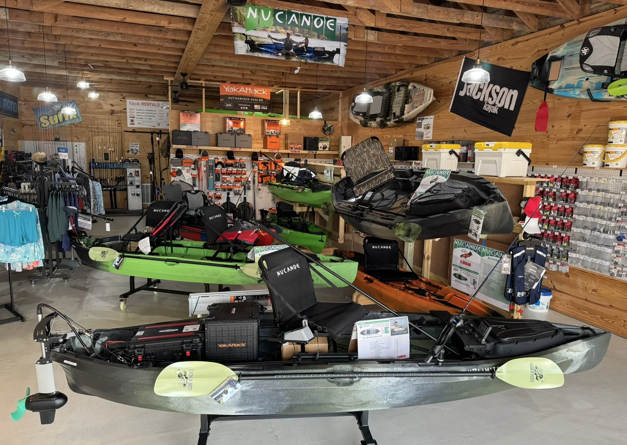 Grassy Point Kayak fishing kayak showroom in Palacios Texas