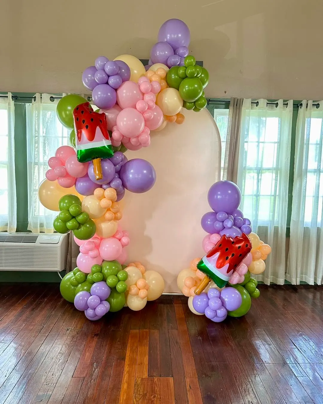 colorful balloon garland for birthday