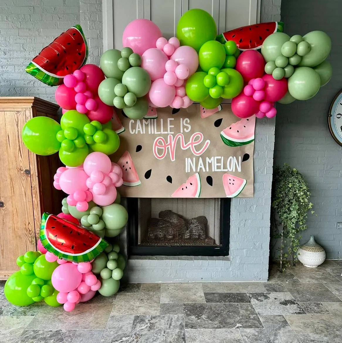 colorful custom balloon garland for a birthday party
