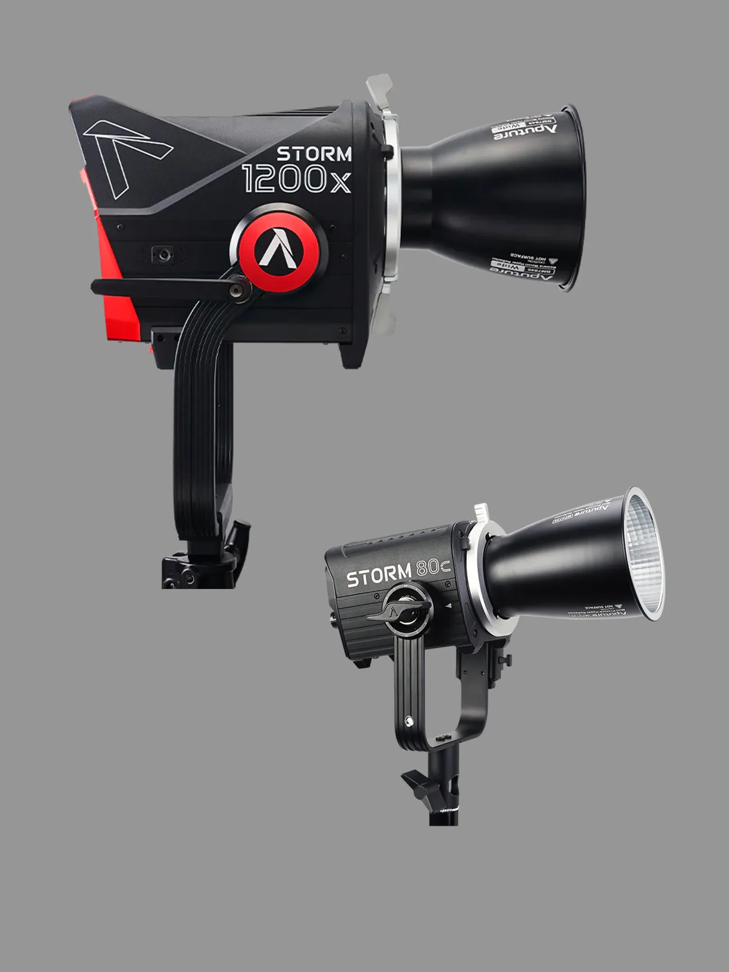 Aputure STORM 1200X und Aputure STORM 80C LED Lichter mit BLAIR bzw. BLAIR-CG Light Engine