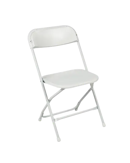 White folding chair rental from Richie’s Rentals