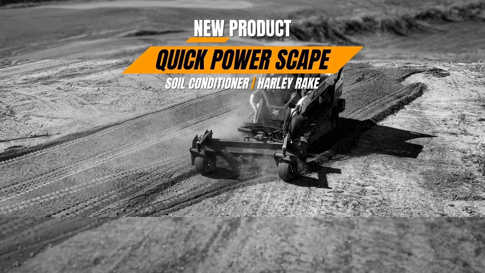 quick attach soil conditioner grader power Harley rake