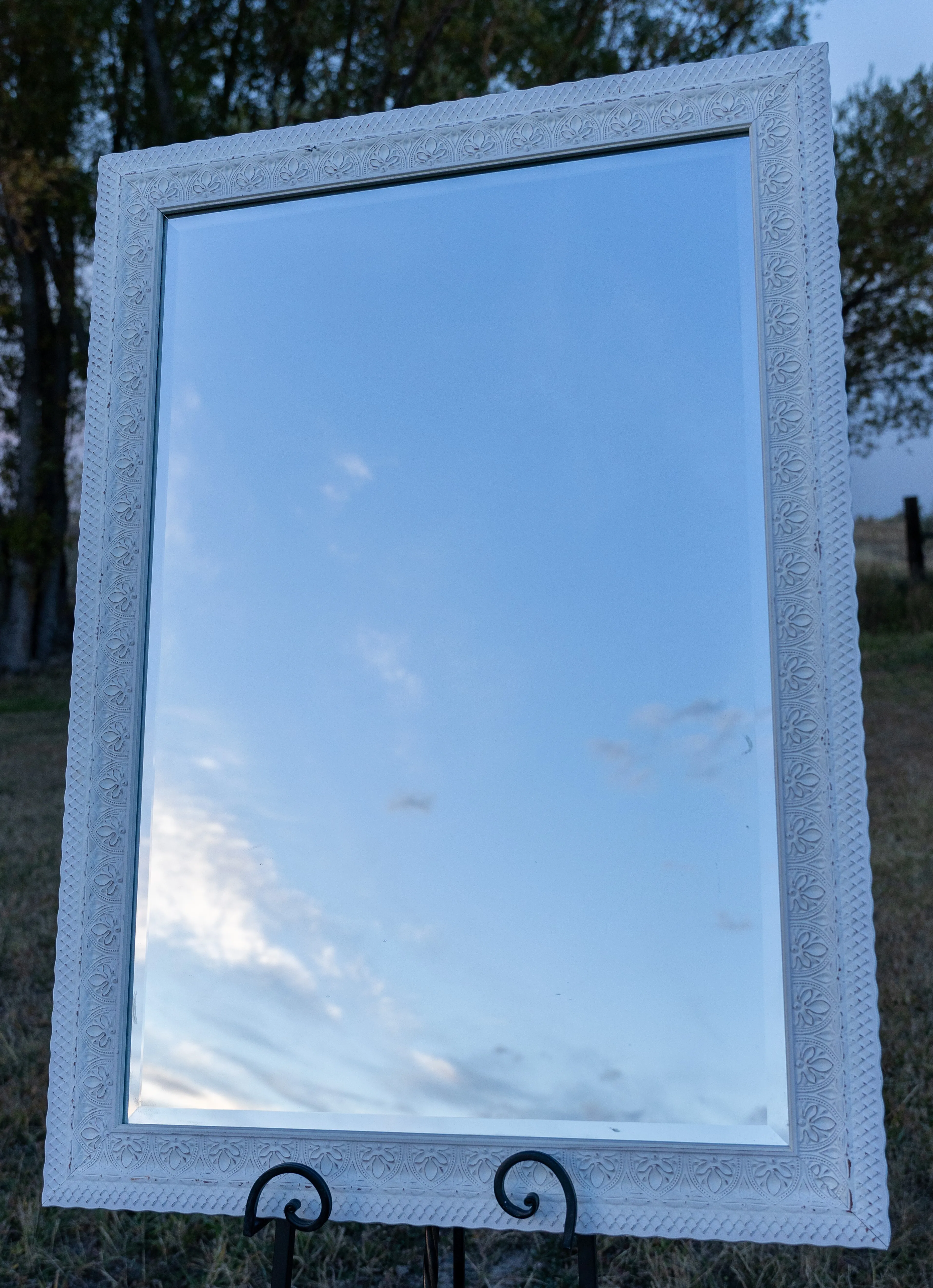 White Framed Mirror