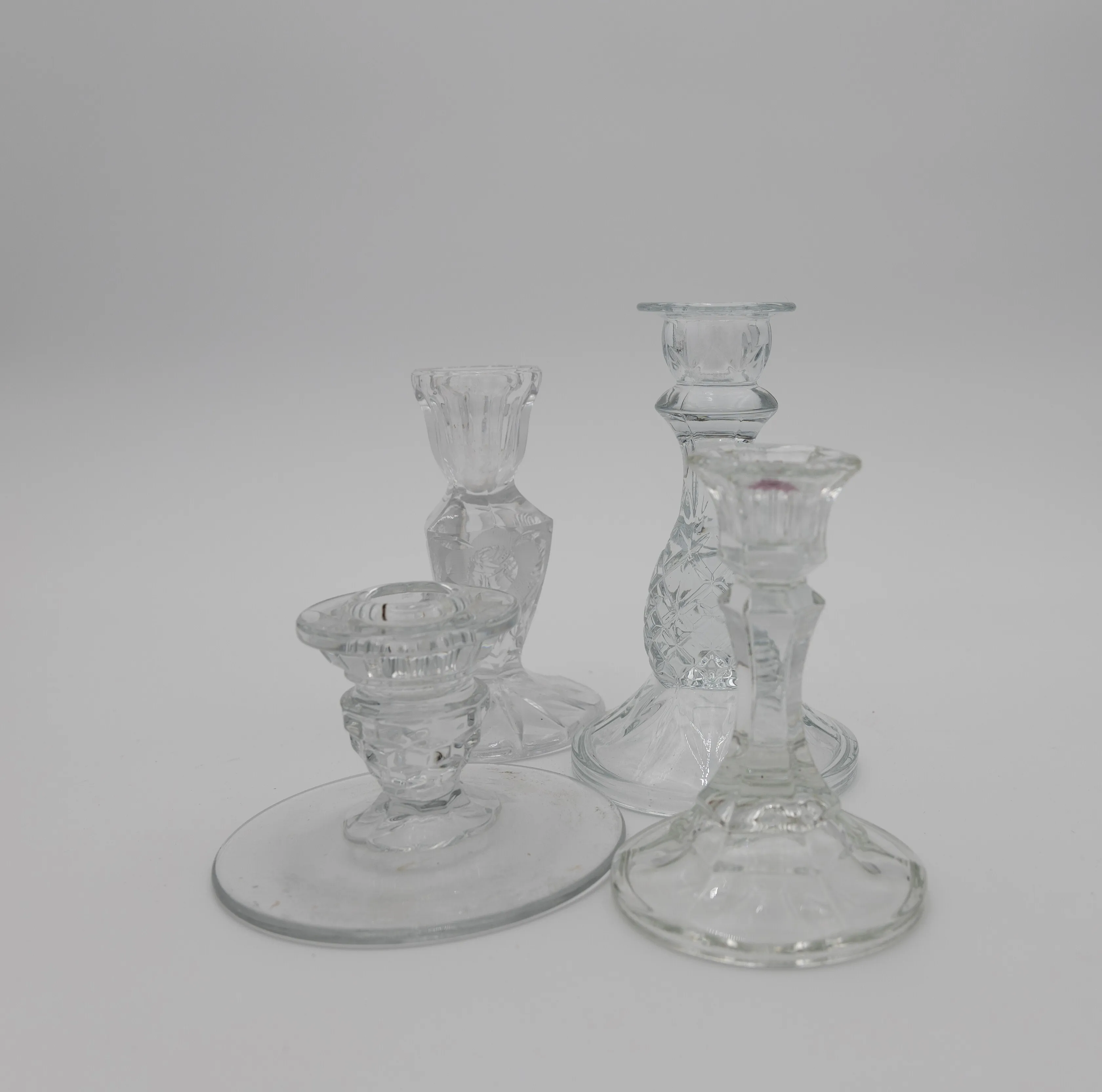 Glass Tapered Candle Holder