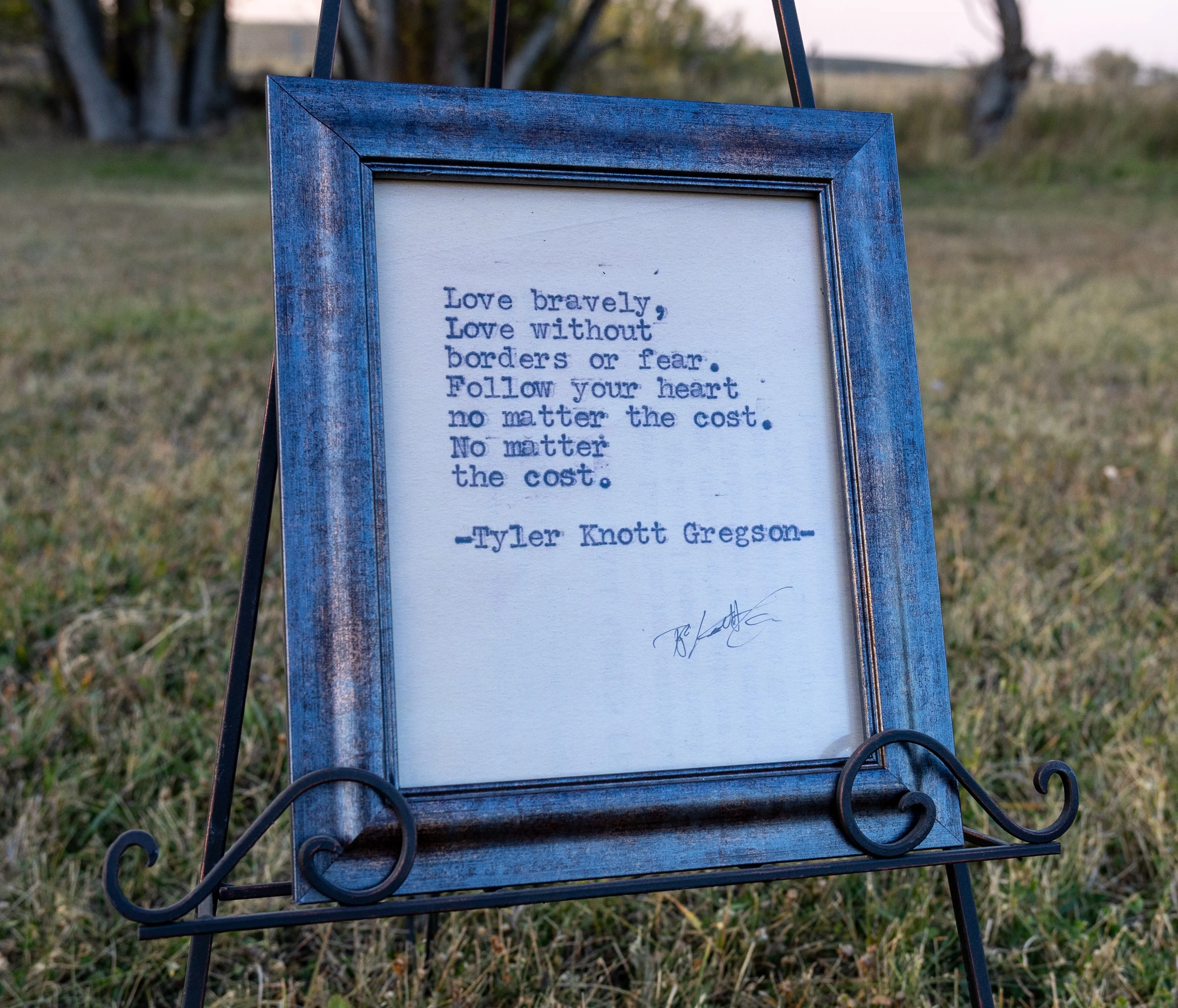 Love Bravely Poem Sign