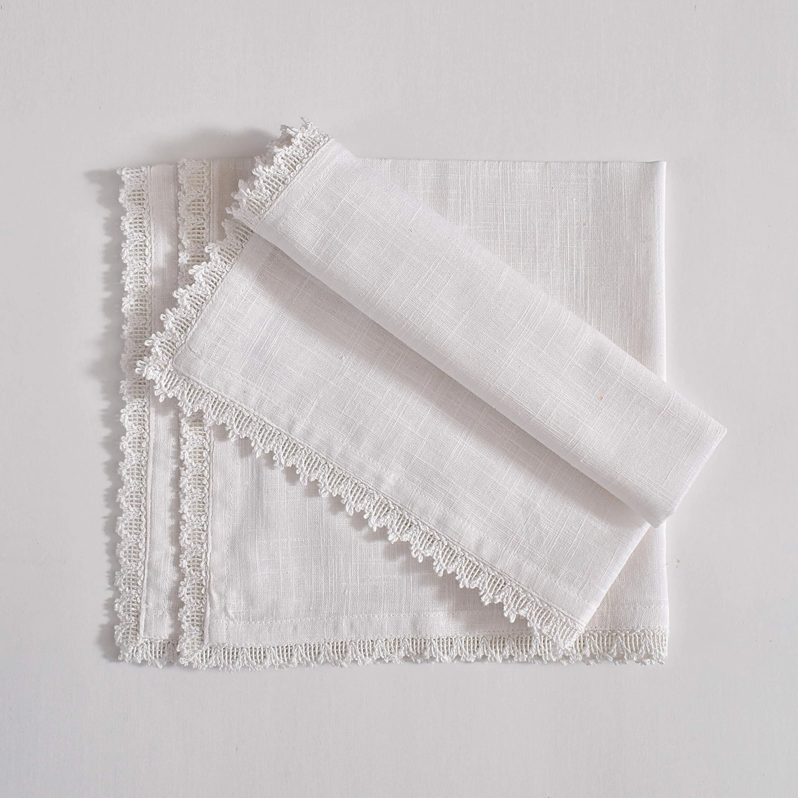 White Lace Edged Napkin