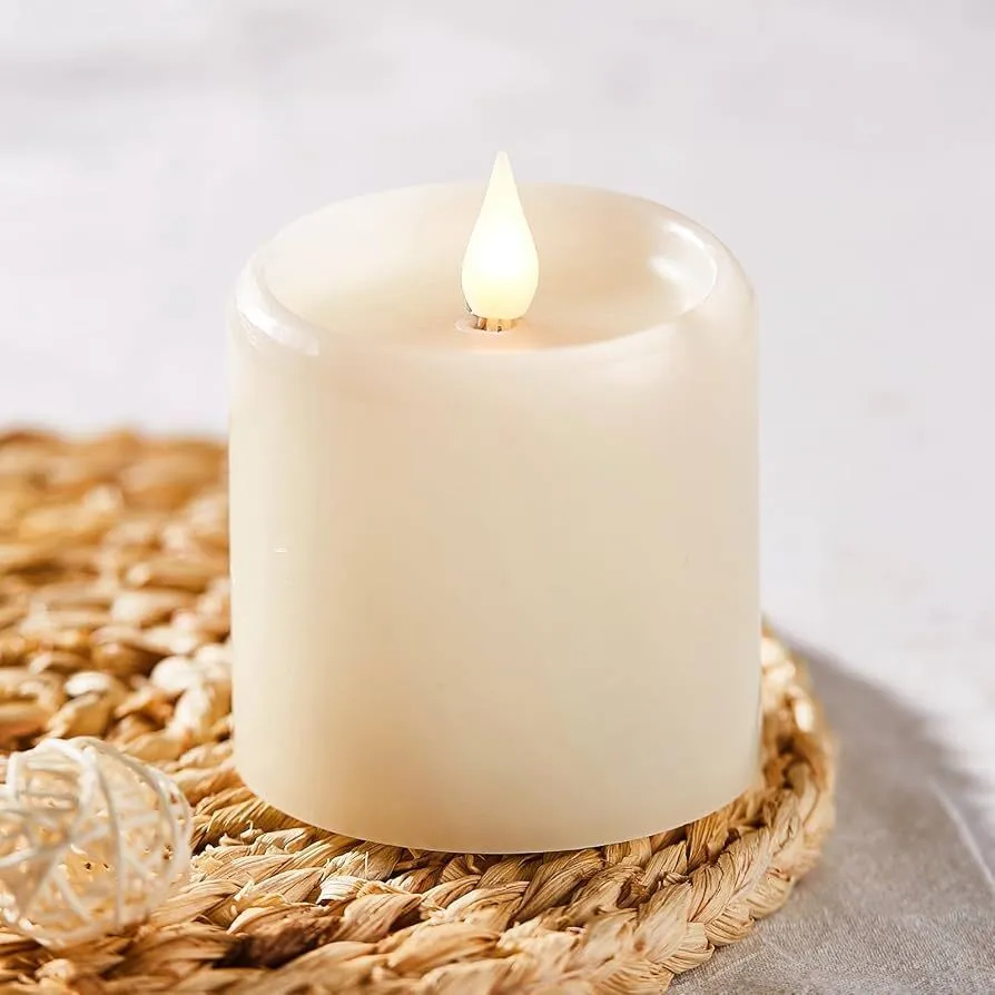 3" White Electric Pillar Candle