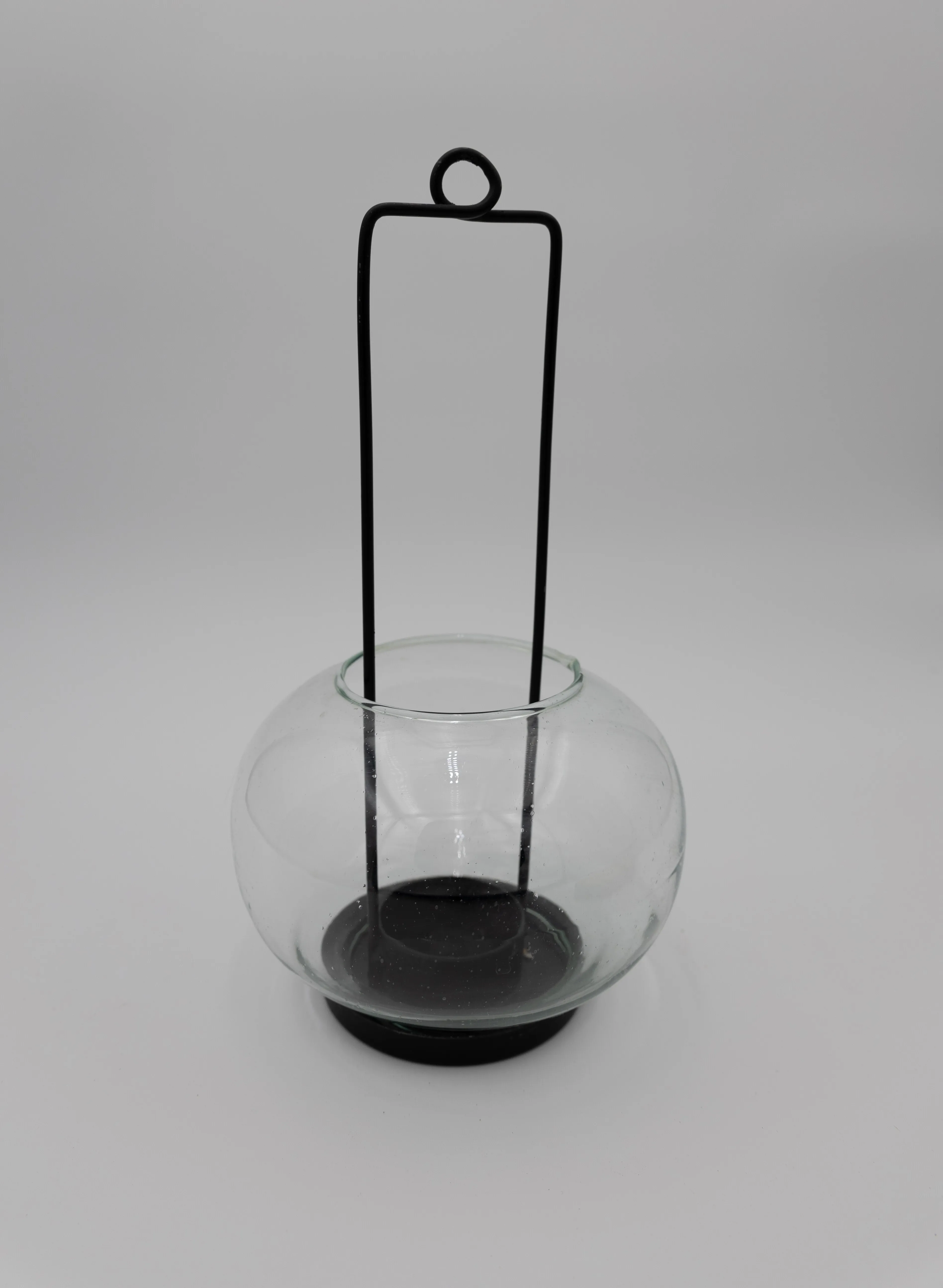 Wrought Iron Clear Globe Candle Holder