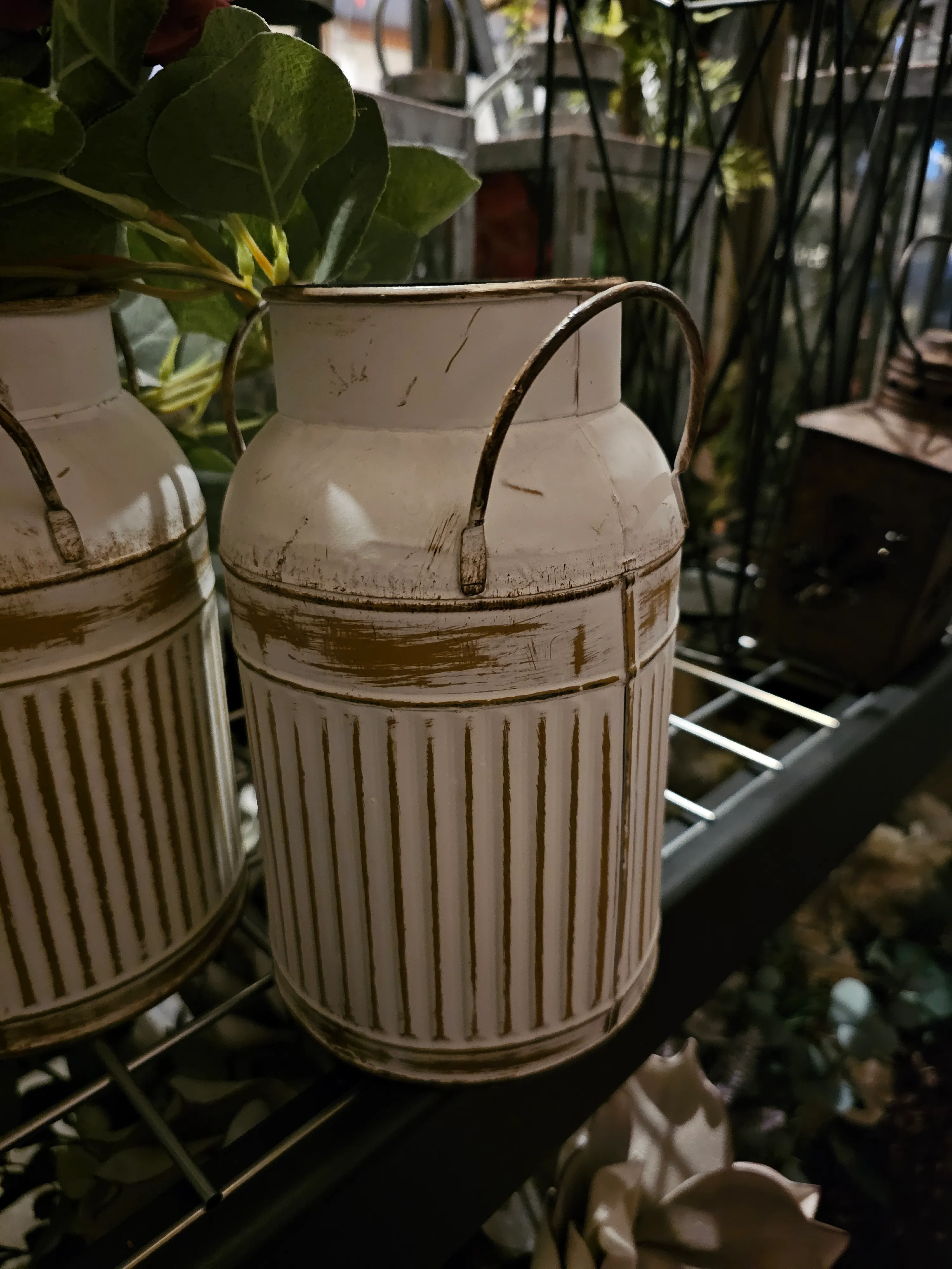 Antique White Milk Can
