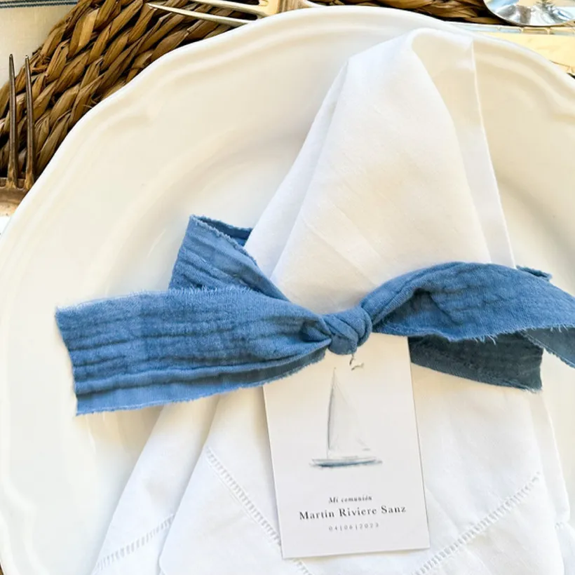 Blue Napkin Tie Lace