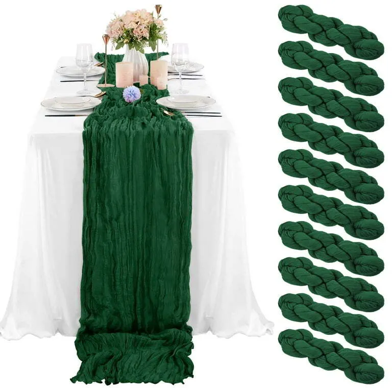 Green Cheese Cloth Runner 10'