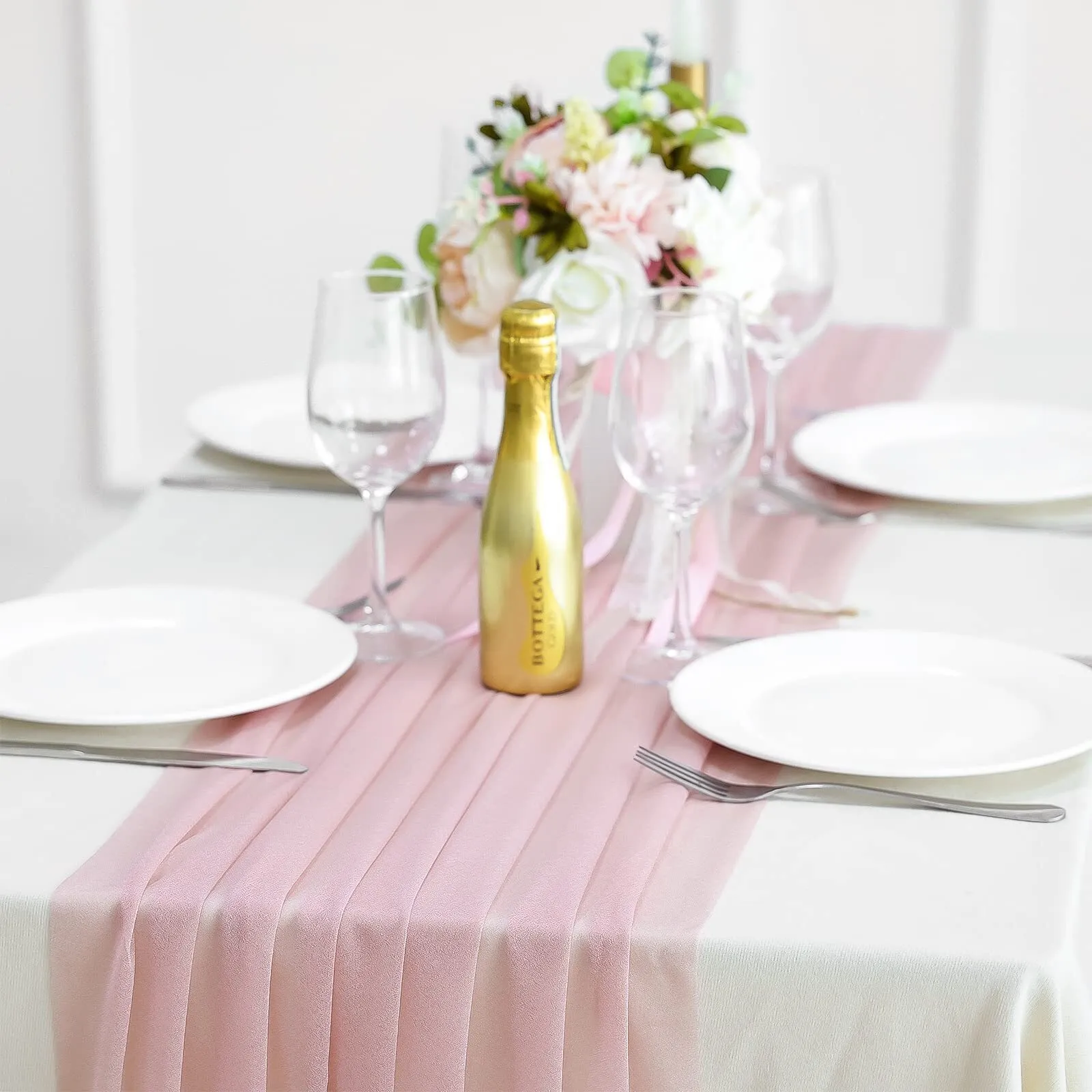 Pink Chiffon Table Runner