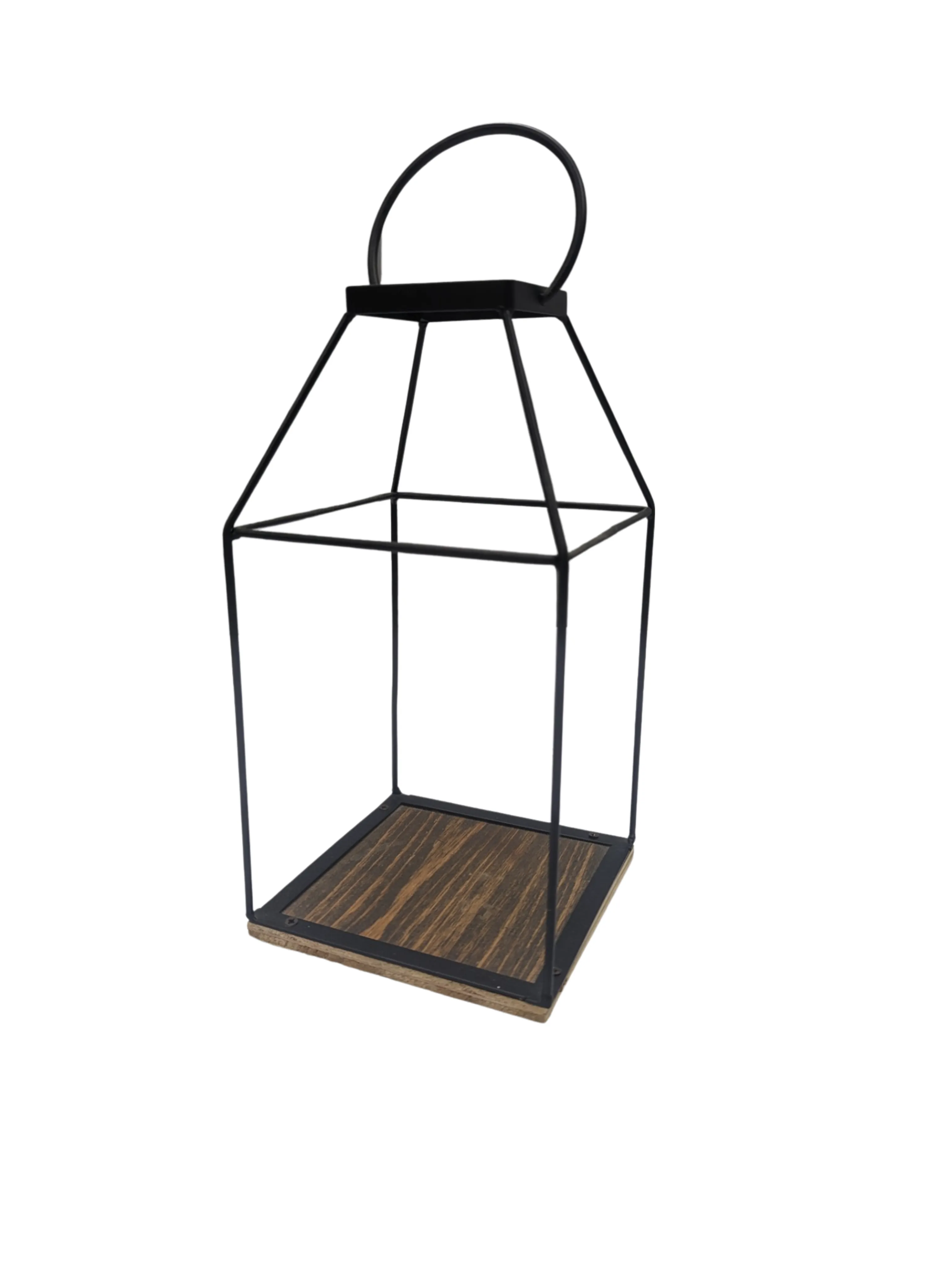 Black Wire Frame Lanterns (Set of Three)