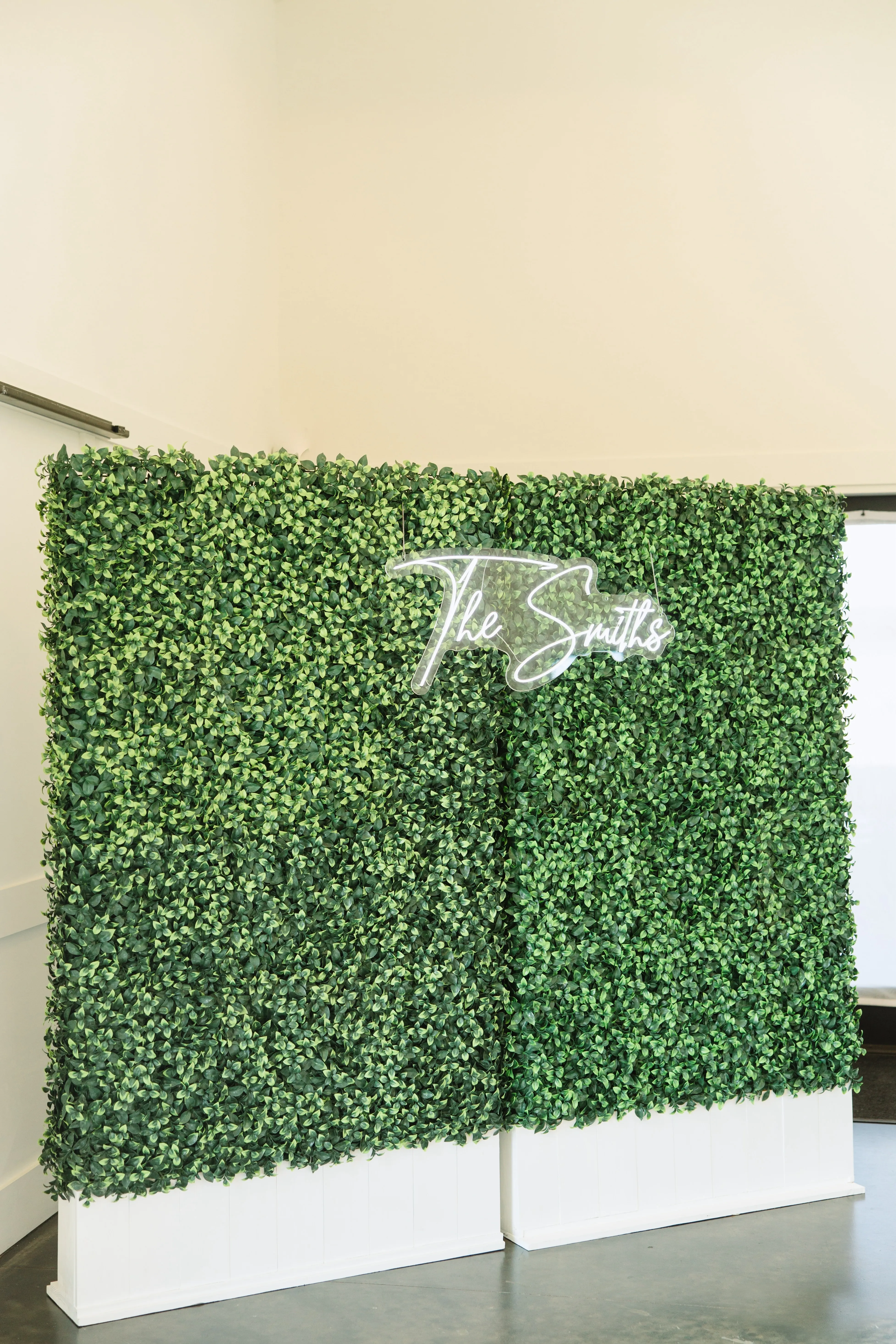 Greenery Hedge Wall with White Base