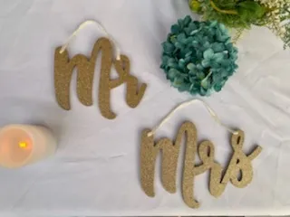 Hanging Mr and Mrs Signs